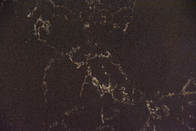 台所カウンタートップの固体表面の人工的な水晶石の黒ミラー色の島