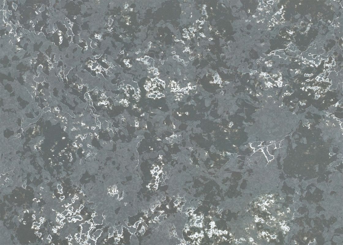 高い粘着性の灰色の水晶石の灰色の輝きの水晶Worktopの人工的な様式