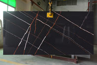 黒い3200*1600*20mmのサイズのCalacattaの電光によって模造される水晶平板