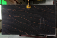 耐熱性Calacattaの黒の水晶石は台所設計壁のために越える